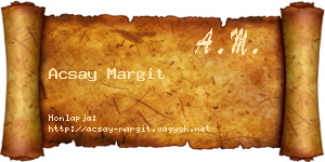Acsay Margit névjegykártya